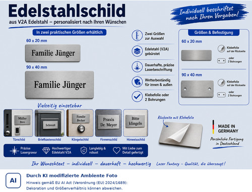 Edelstahlschild gravur - edelstahlschild,