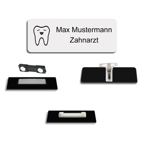 Namensschild mit motiv zahn - mit, "zahn"
