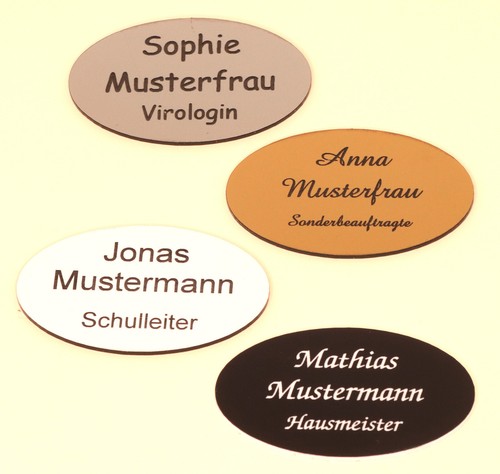 Namensschild oval inkl