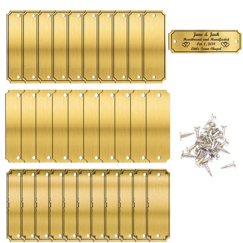 30x messing namensschilder - messing,