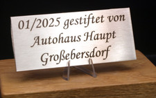 Edelstahlschild Gravur