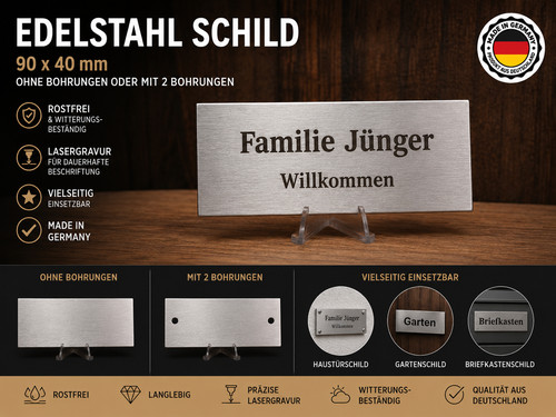 Edelstahlschild gravur - edelstahlschild,