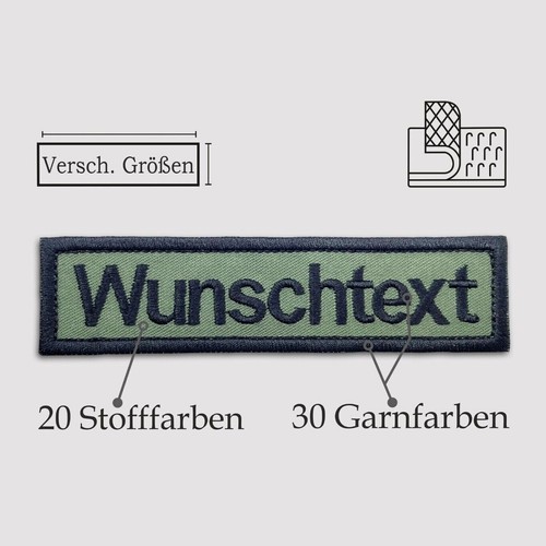 Namensschild gestickt - namensschild,