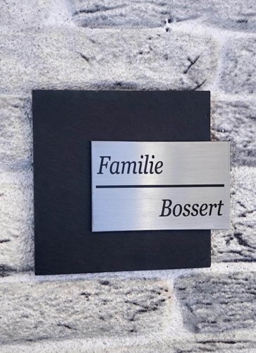 Namensschild aus schiefer - namensschild,